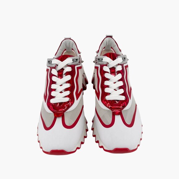 Christian Louboutin Sharkina White Mesh Red Sneakers Size 40 US 10 Women's 6917 - Picture 3 of 15